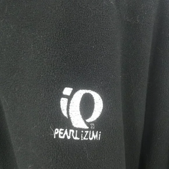 Pearl Izumi Full Zip Black Mock Neck Fleece Jacket Size L Mens Pockets Cycling - Picture 4 of 12